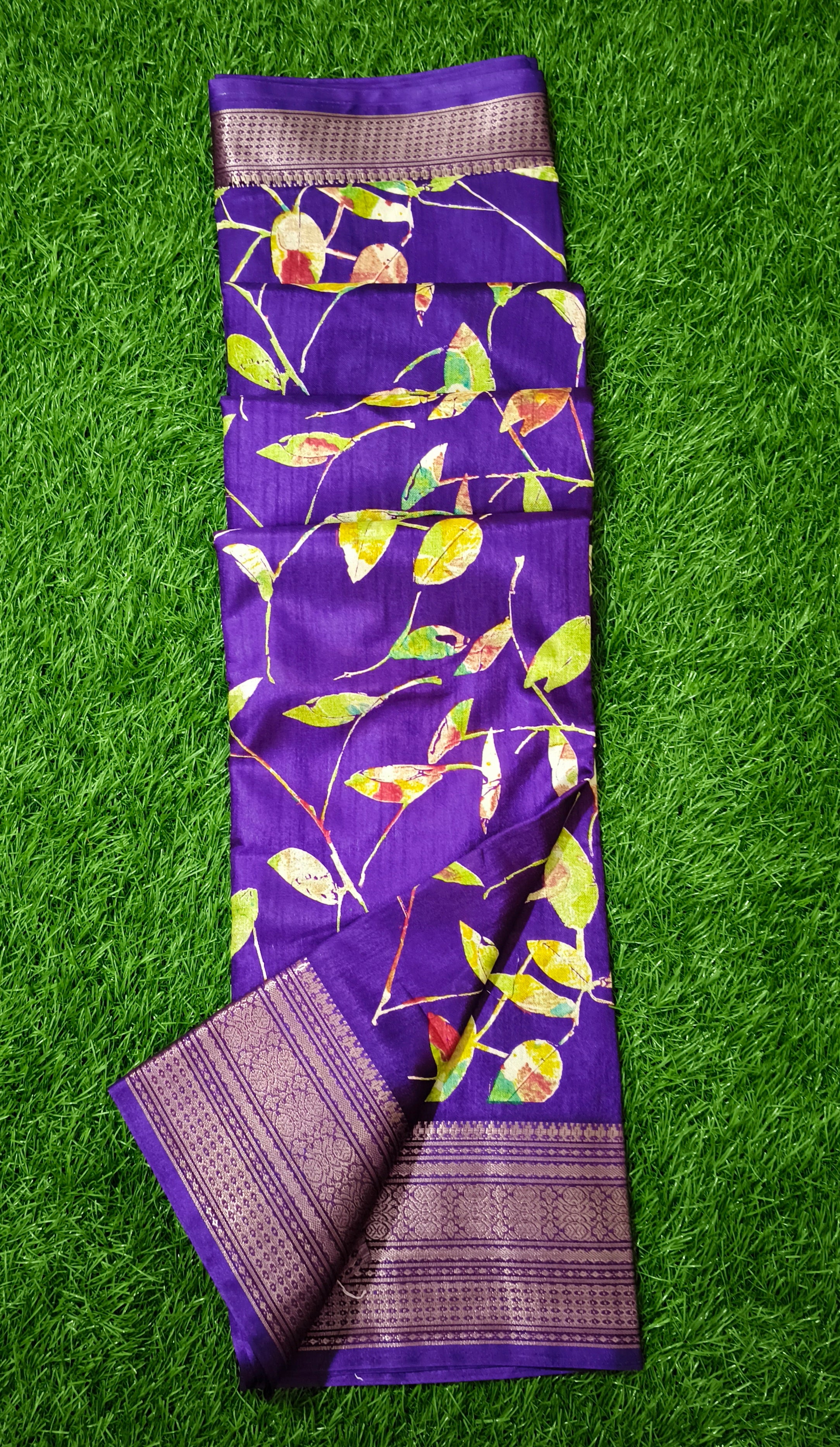 Vibrant Purple & Gold Saree