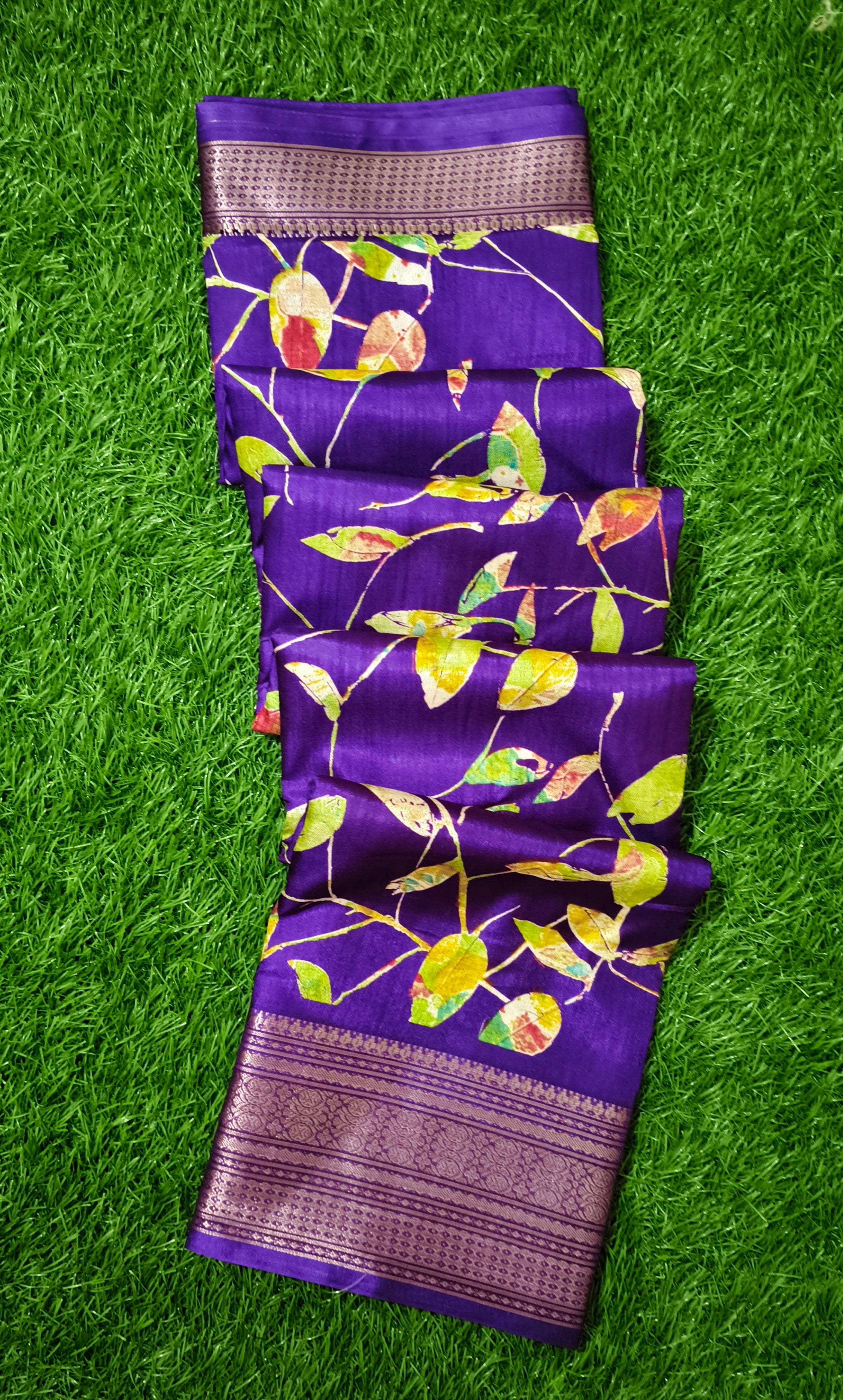 Vibrant Purple & Gold Saree