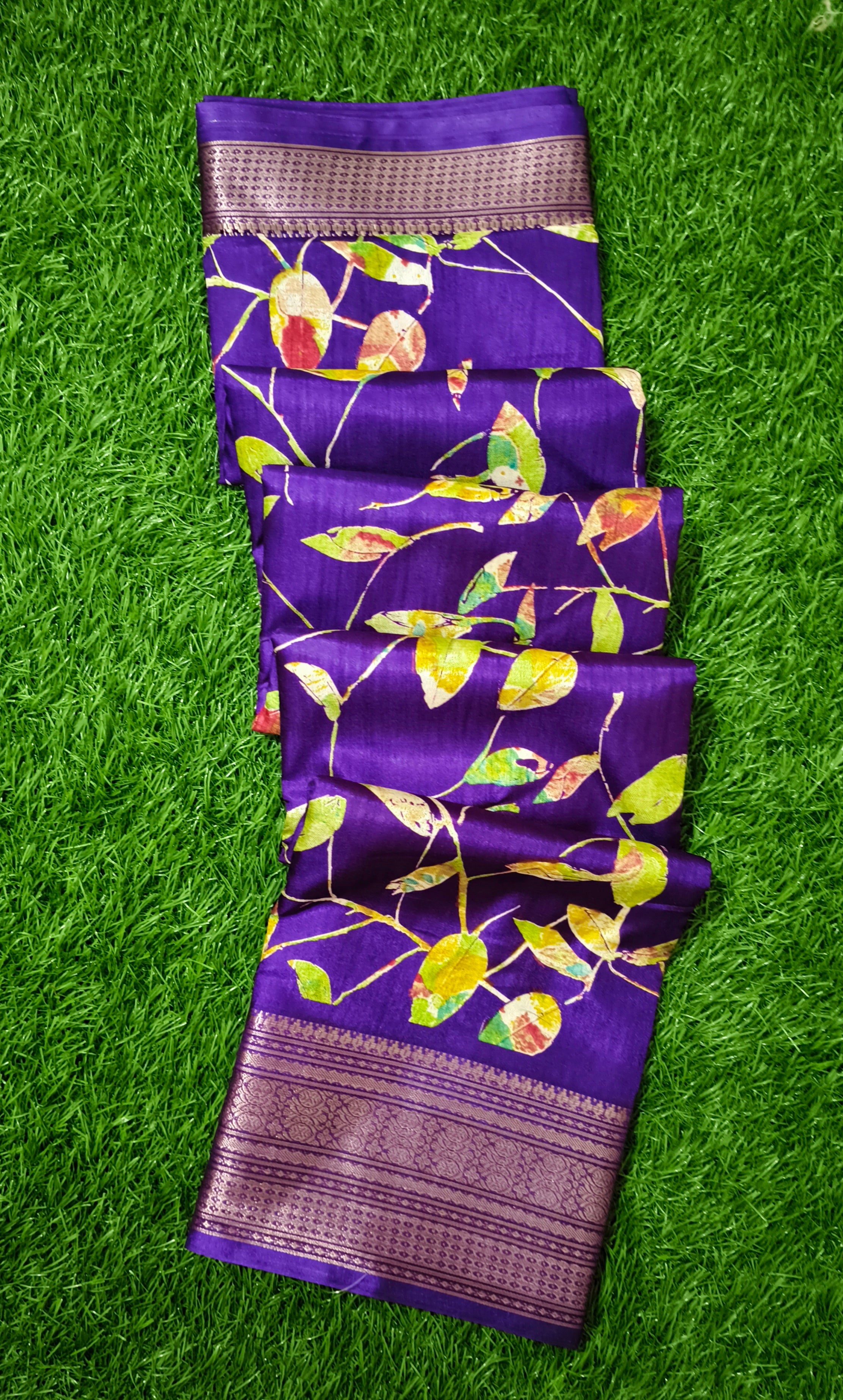 Vibrant Purple & Gold Saree