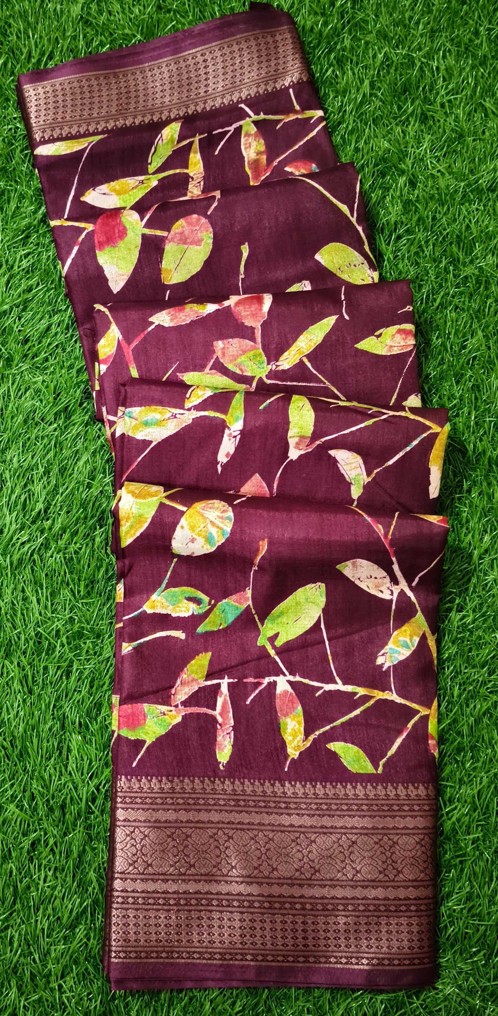 Wine-Purple & Gold Saree