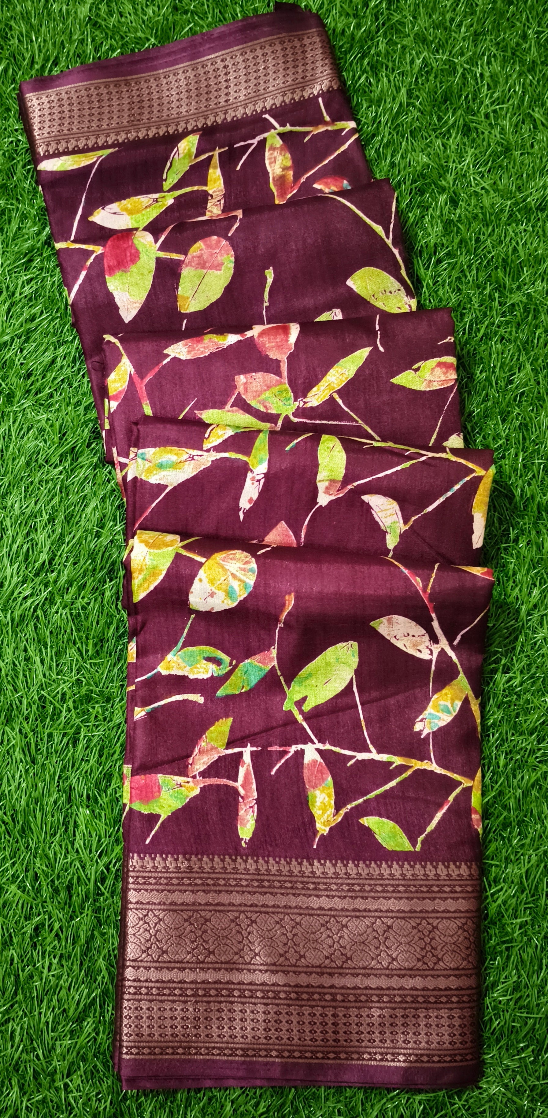 Wine-Purple & Gold Saree