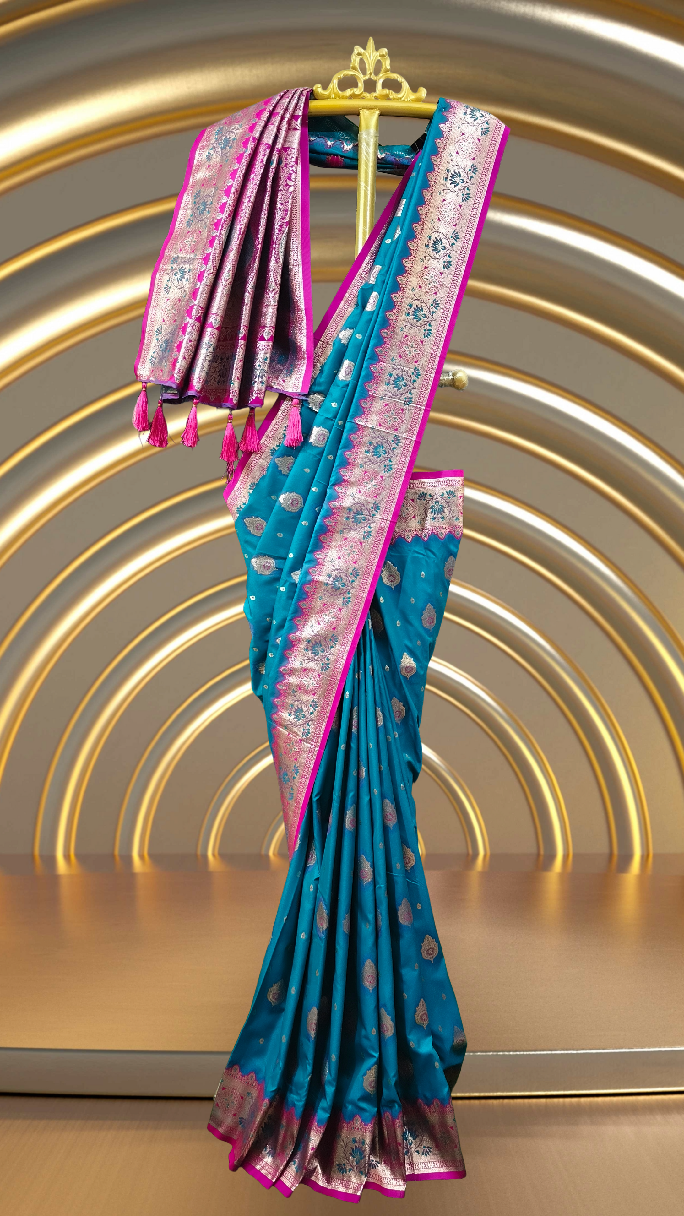 Pink Meenakari Border
