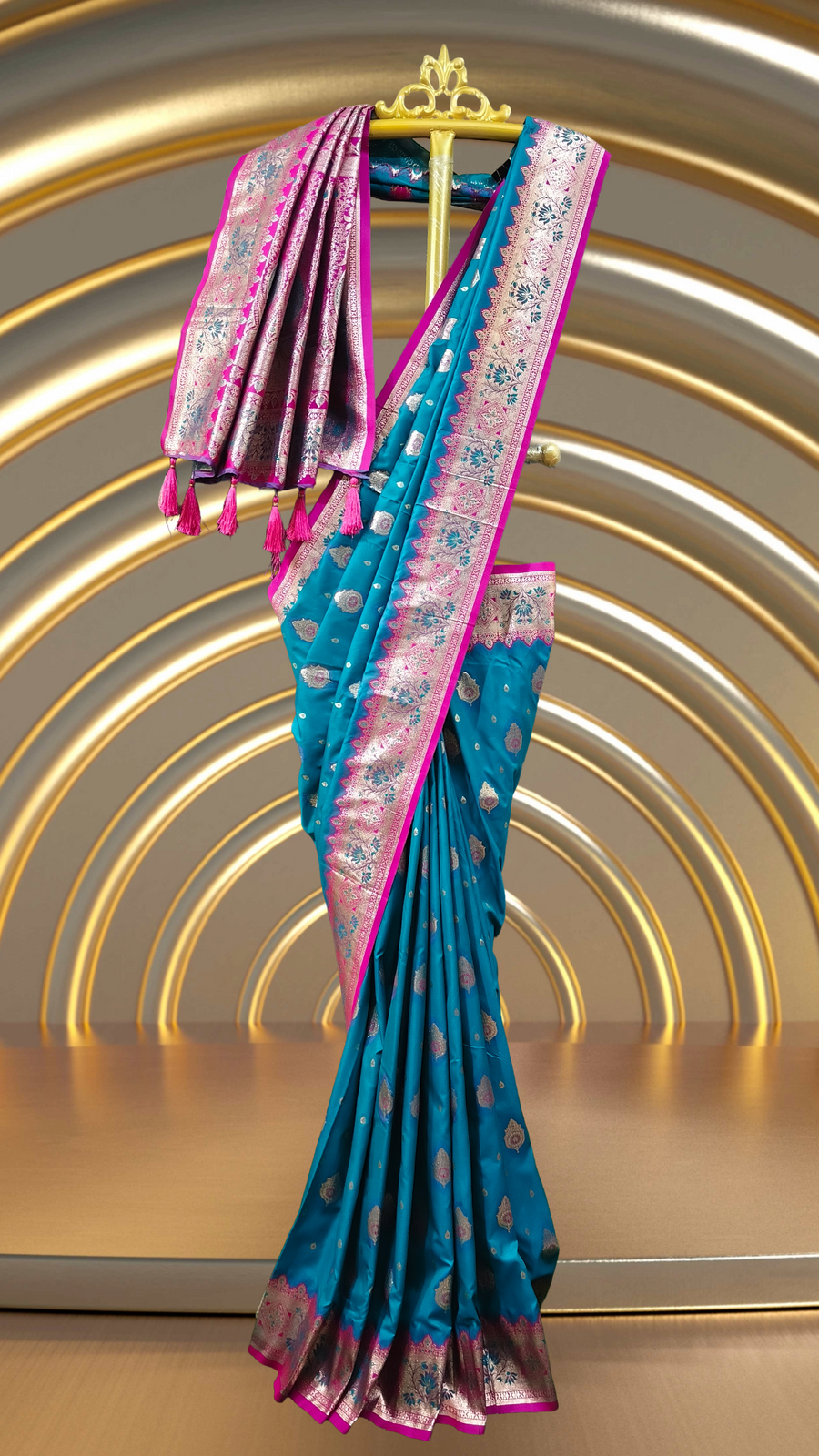 Pink Meenakari Border