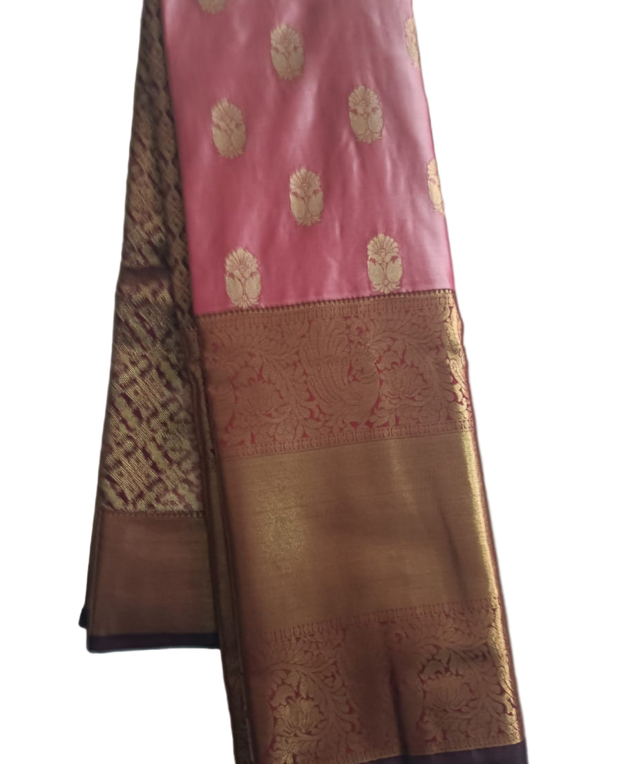 Rose Pink Kanchi Soft Silk