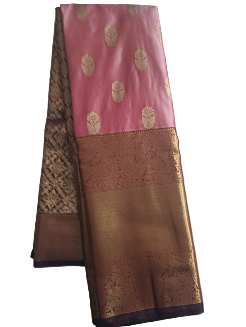 Rose Pink Kanchi Soft Silk