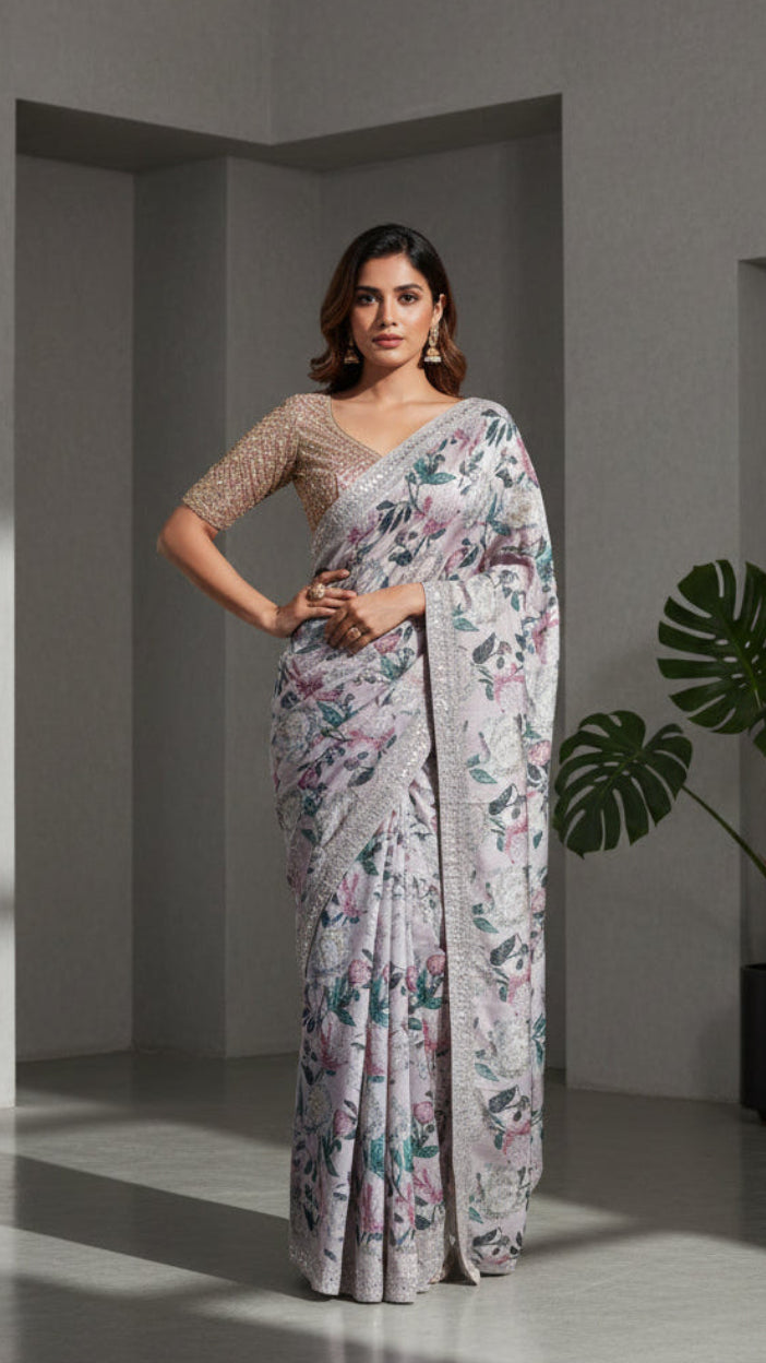 Ethereal Flora Luxe Saree