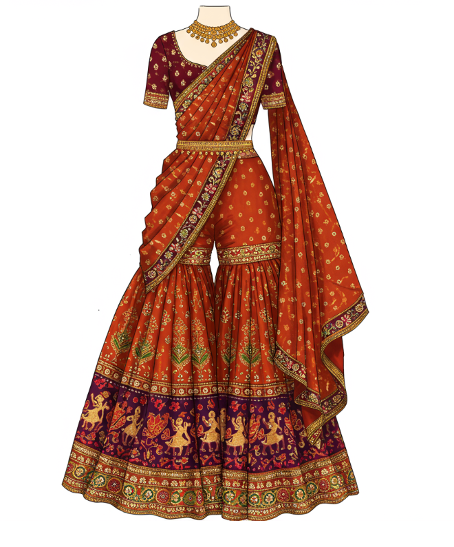 Indo-Western saree style