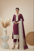 The Mahira Maroon Zari Saree
