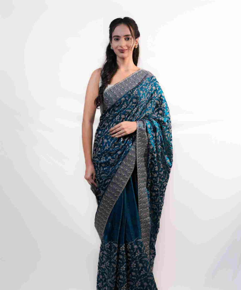 Party Wear Velvet Saree