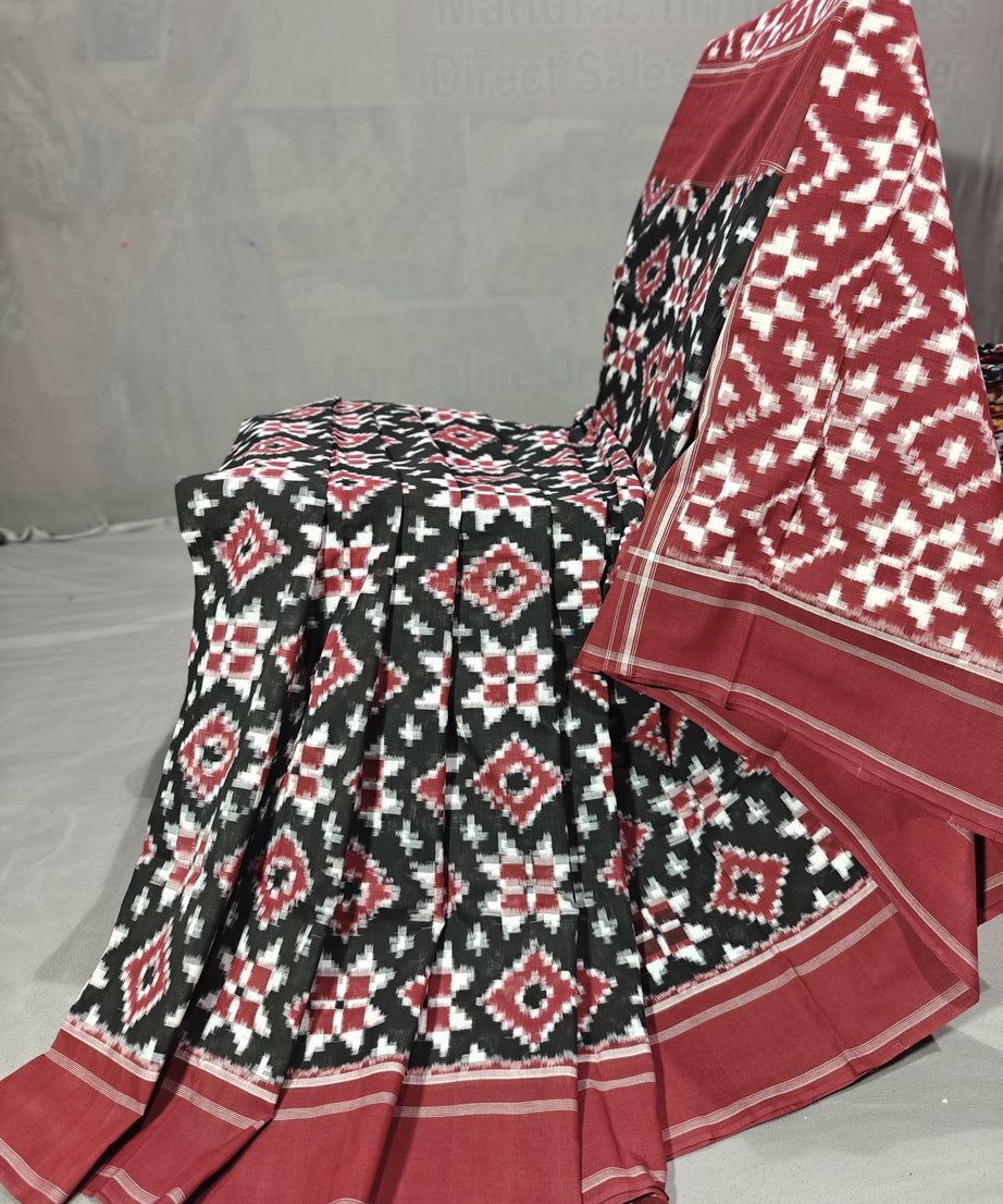 Double Ikkat Teliya Rumal Designer Sarees