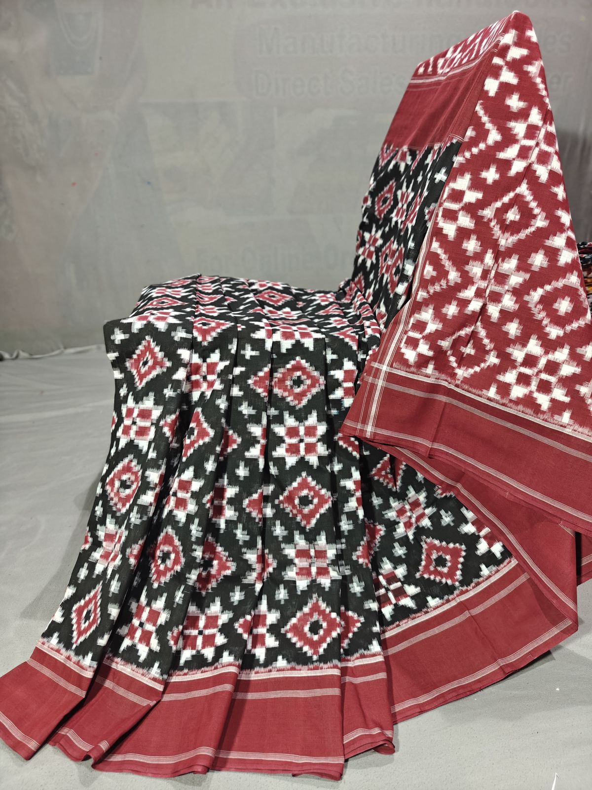 Double Ikkat Teliya Rumal Designer Sarees