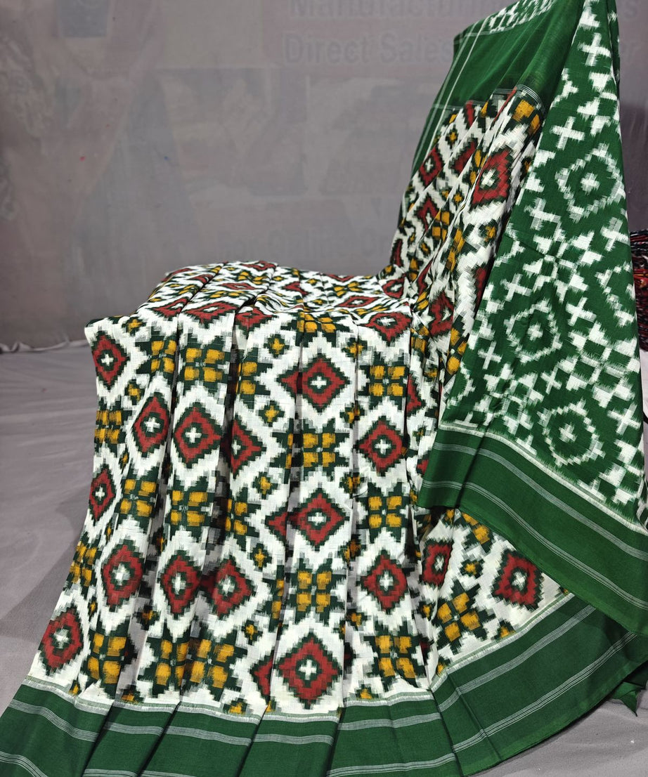 Double Ikkat Teliya Rumal Designer Sarees