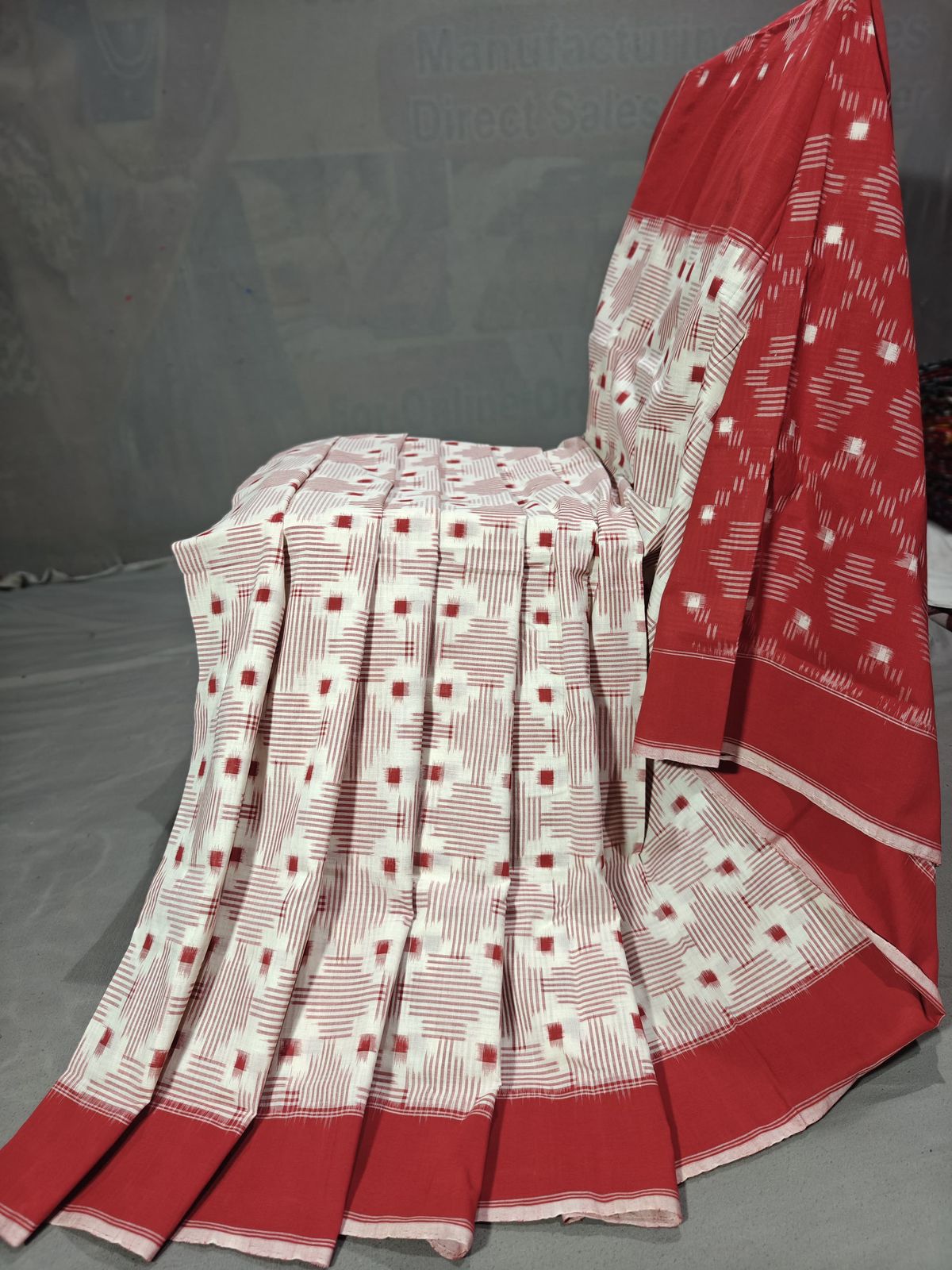 Double Ikkat Teliya Rumal Designer Sarees