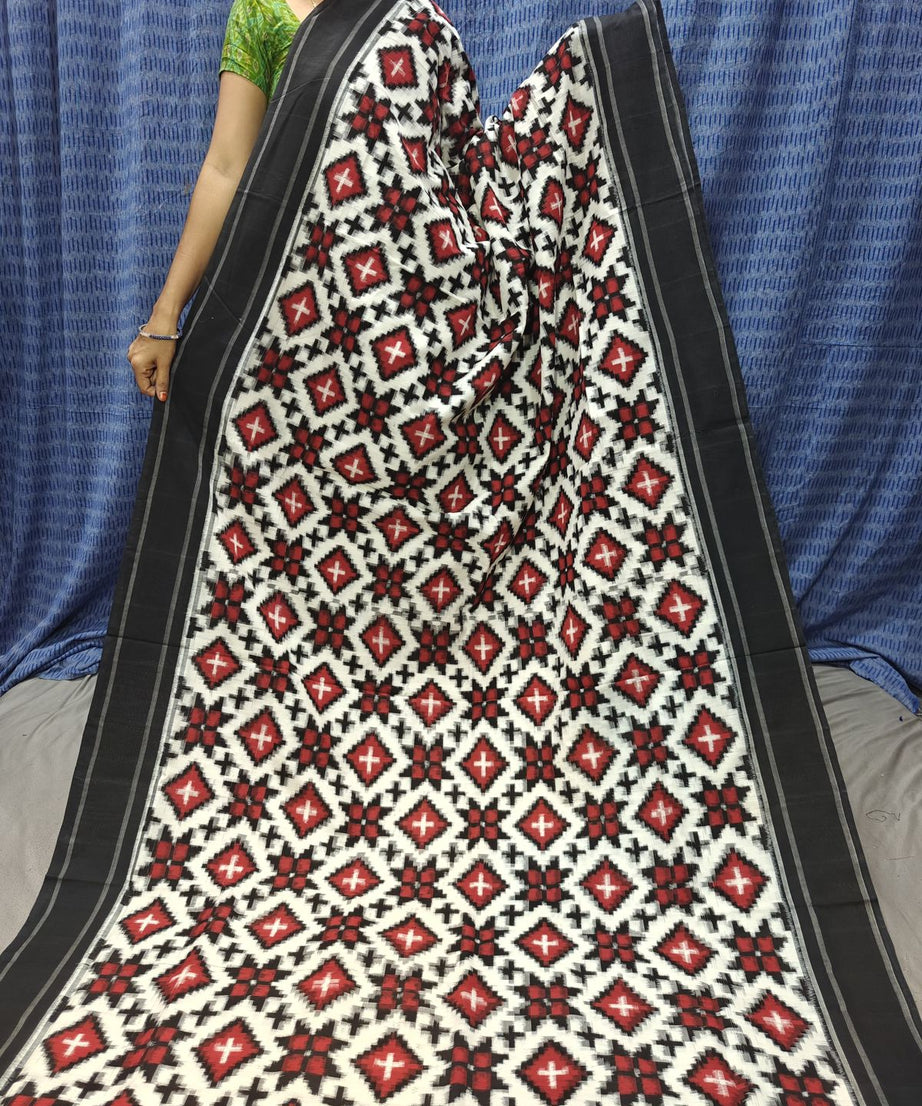 Double Ikkat Teliya Rumal Designer Sarees