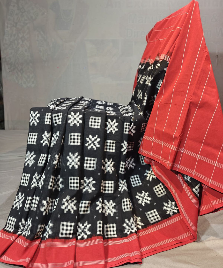 Double Ikkat Teliya Rumal Designer Sarees