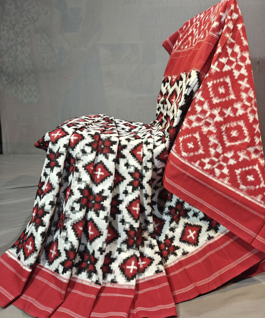 Double Ikkat Teliya Rumal Designer Sarees