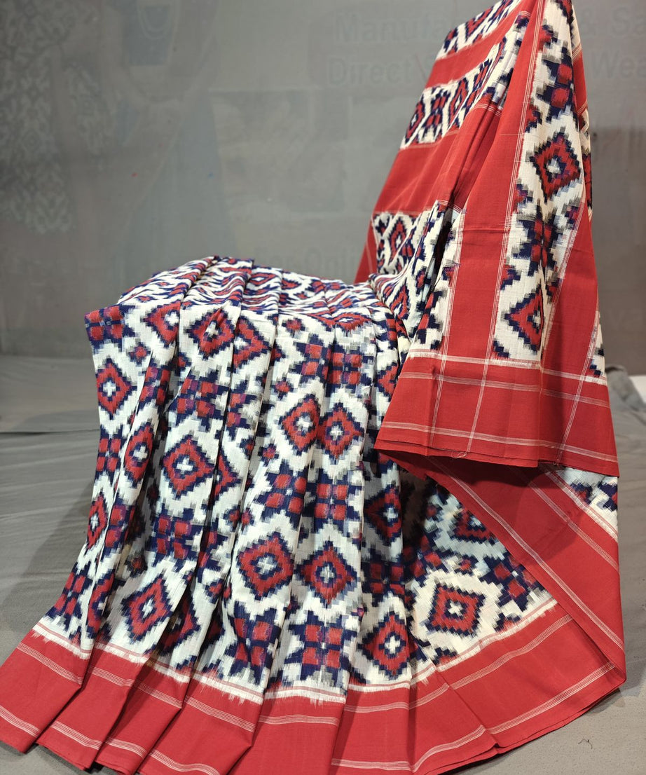 Double Ikkat Teliya Rumal Designer Sarees