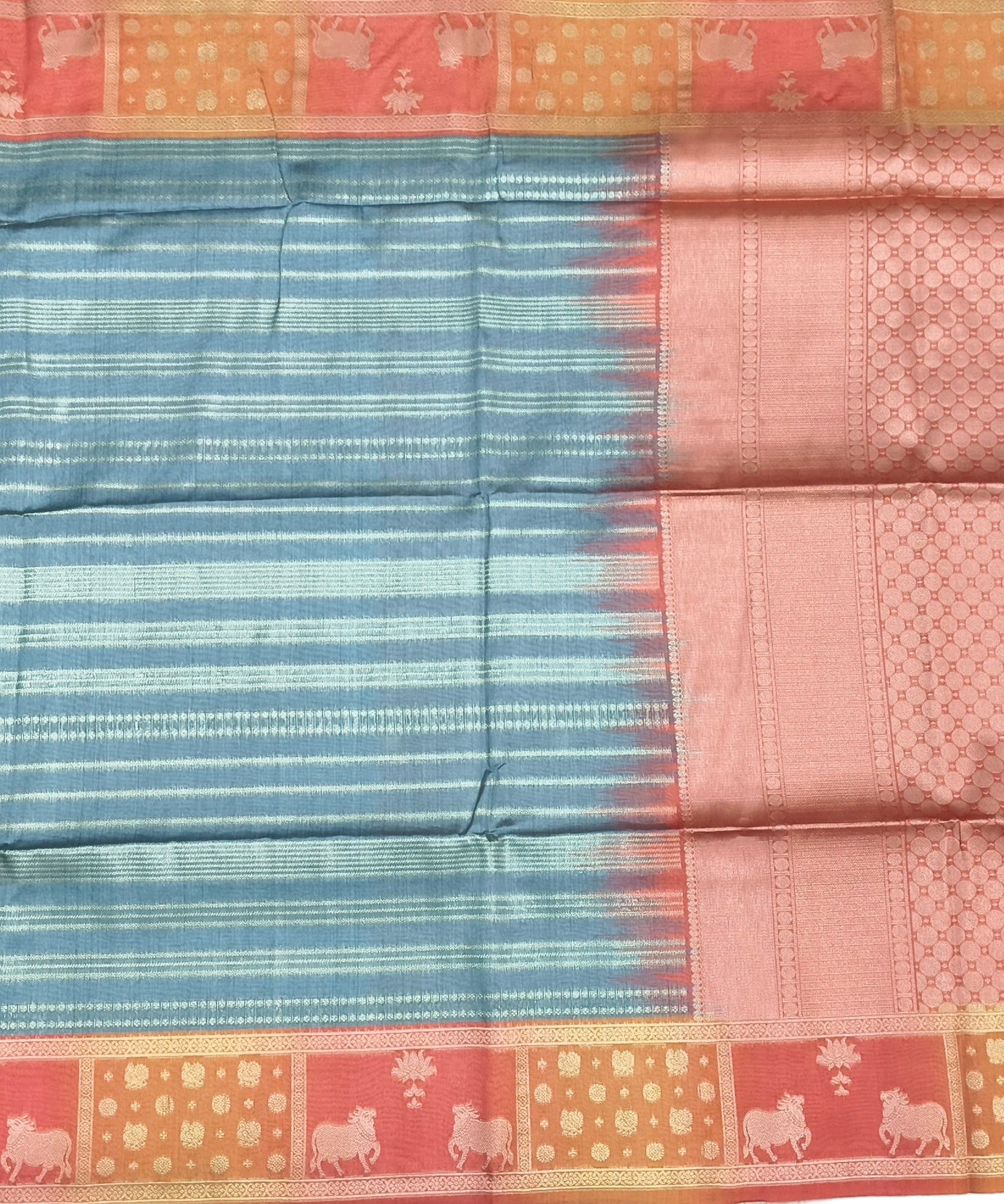 Regal Charcoal Grey & Red Soft Silk