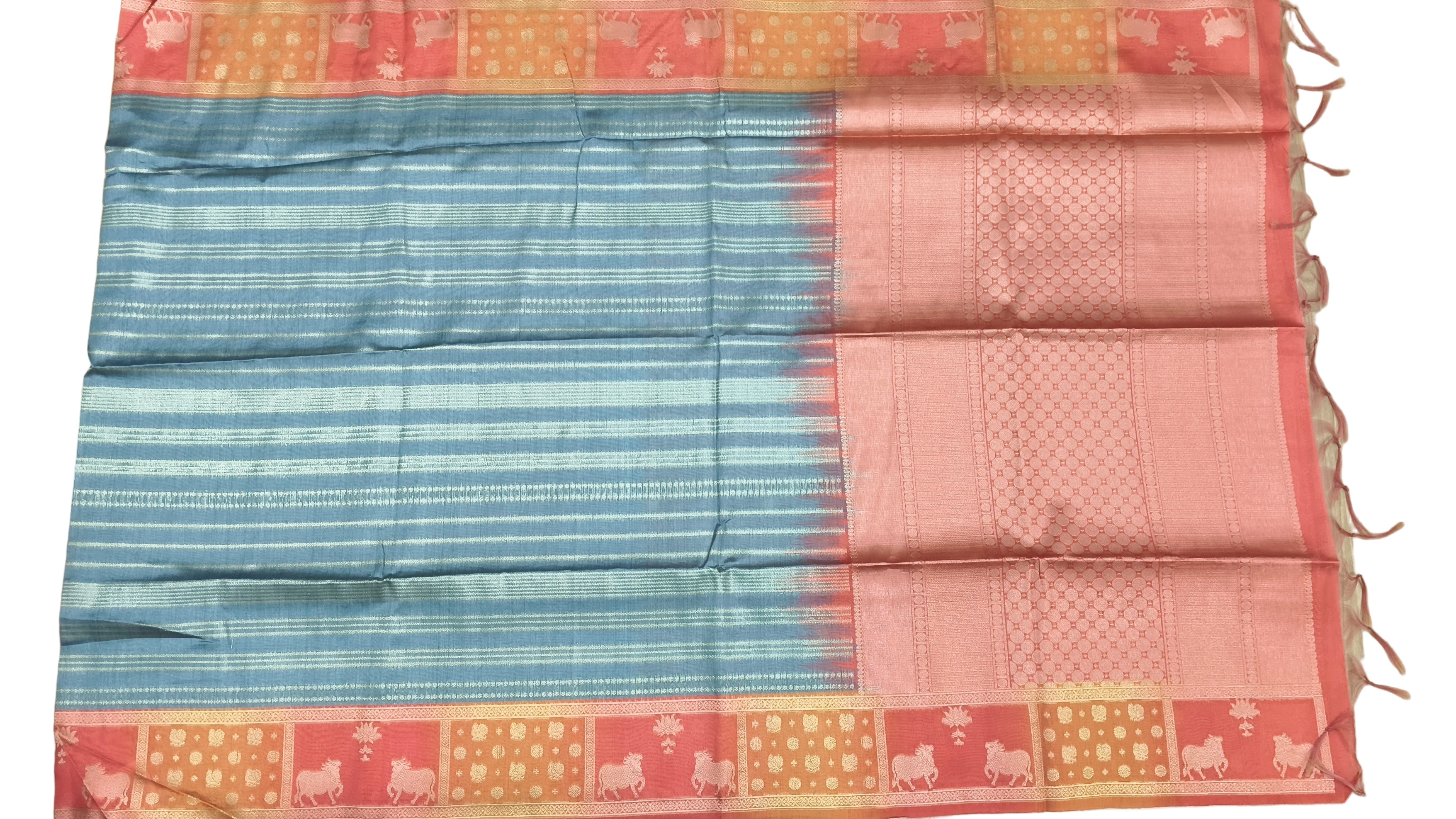 Regal Charcoal Grey & Red Soft Silk