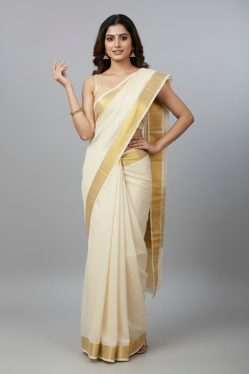 kerala cotton saree